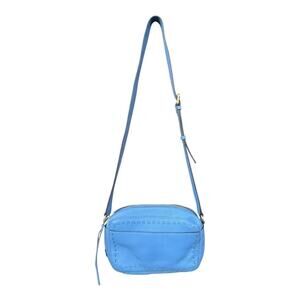 Cole Haan Ivy Pitch Stitch Beautiful Blue Leather CrossBody RFID